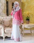 Kurung Moden Sulam Camellia Dusty Pink