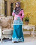 Kurung Moden Sulam Camellia Eyevea Pink