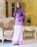 Kurung Moden Sulam Camellia Light Purple