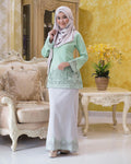Kurung Moden Sulam Camellia Mint Green