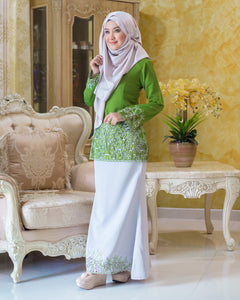 Kurung Moden Sulam Daena Banana Green
