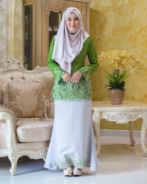 Kurung Moden Sulam Daena Banana Green