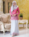Kurung Moden Sulam Daena Dusty Pink